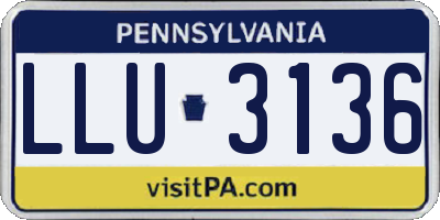 PA license plate LLU3136