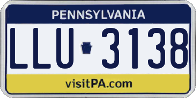 PA license plate LLU3138