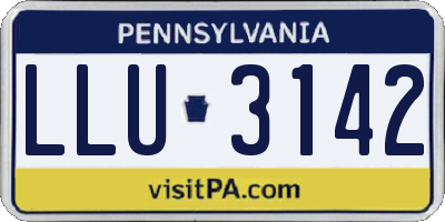PA license plate LLU3142