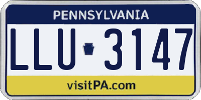 PA license plate LLU3147
