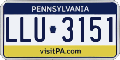 PA license plate LLU3151