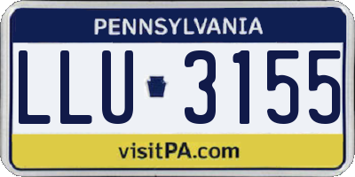 PA license plate LLU3155