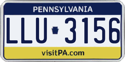 PA license plate LLU3156