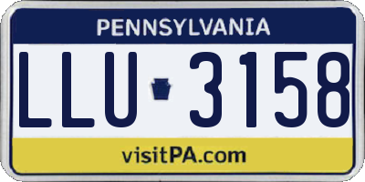 PA license plate LLU3158