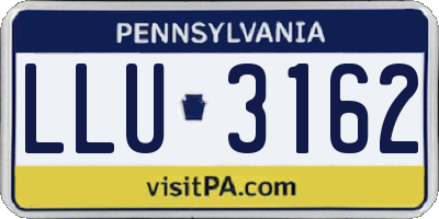 PA license plate LLU3162