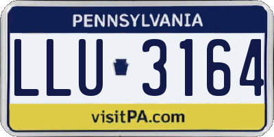 PA license plate LLU3164