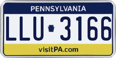 PA license plate LLU3166