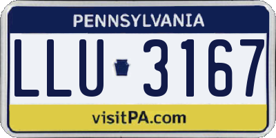 PA license plate LLU3167