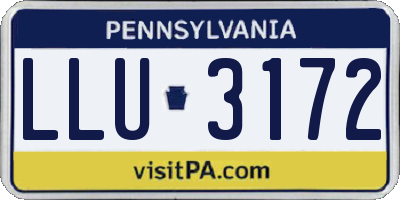 PA license plate LLU3172