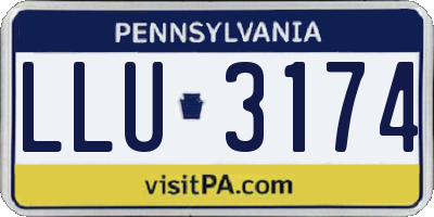 PA license plate LLU3174