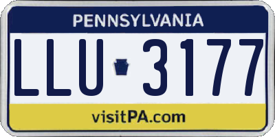 PA license plate LLU3177