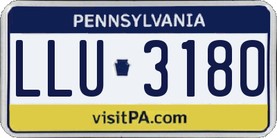 PA license plate LLU3180