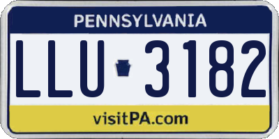 PA license plate LLU3182