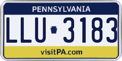 PA license plate LLU3183
