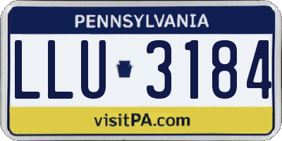 PA license plate LLU3184