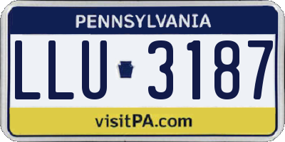 PA license plate LLU3187