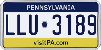 PA license plate LLU3189