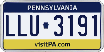 PA license plate LLU3191
