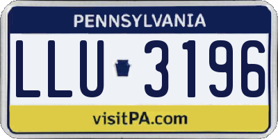 PA license plate LLU3196