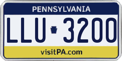 PA license plate LLU3200