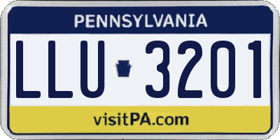 PA license plate LLU3201
