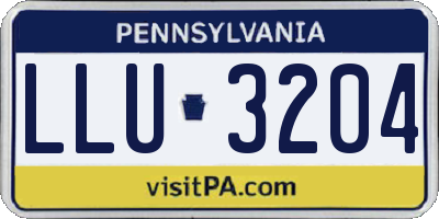 PA license plate LLU3204