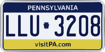 PA license plate LLU3208