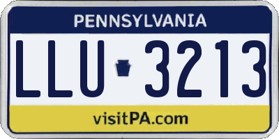 PA license plate LLU3213