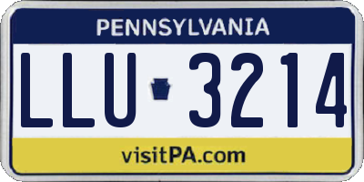 PA license plate LLU3214