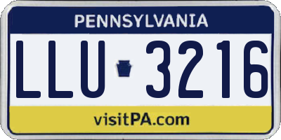 PA license plate LLU3216
