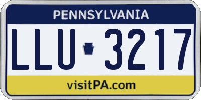 PA license plate LLU3217