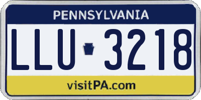PA license plate LLU3218