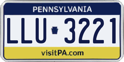 PA license plate LLU3221