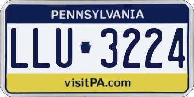 PA license plate LLU3224