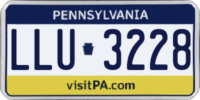 PA license plate LLU3228