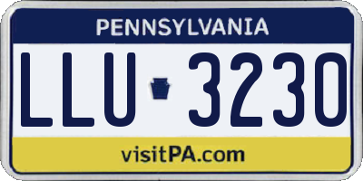 PA license plate LLU3230