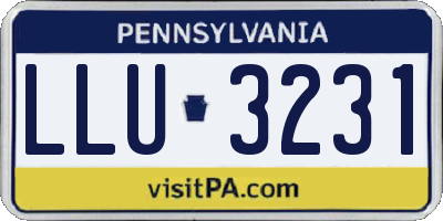 PA license plate LLU3231