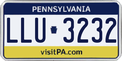 PA license plate LLU3232