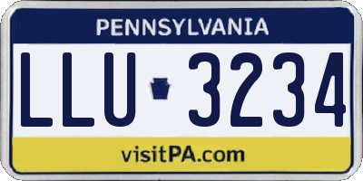 PA license plate LLU3234