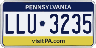 PA license plate LLU3235