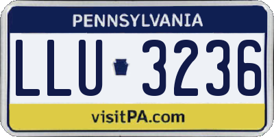 PA license plate LLU3236