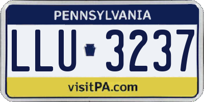 PA license plate LLU3237