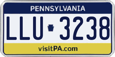 PA license plate LLU3238