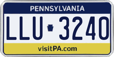 PA license plate LLU3240