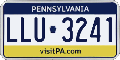 PA license plate LLU3241