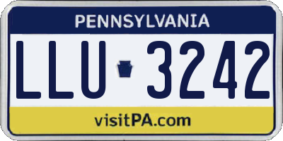 PA license plate LLU3242
