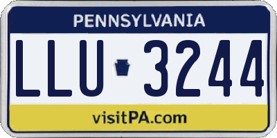PA license plate LLU3244