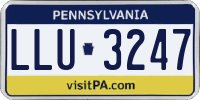 PA license plate LLU3247