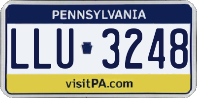 PA license plate LLU3248