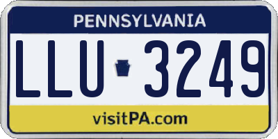 PA license plate LLU3249